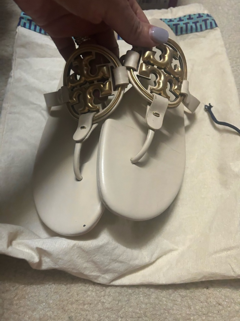 TORY BURCH crystal MILLER leather sandals. - Picture 14 of 16